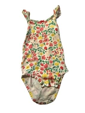Carter's Floral Sleeveless Baby Onesie - Pink, Yellow & Green
